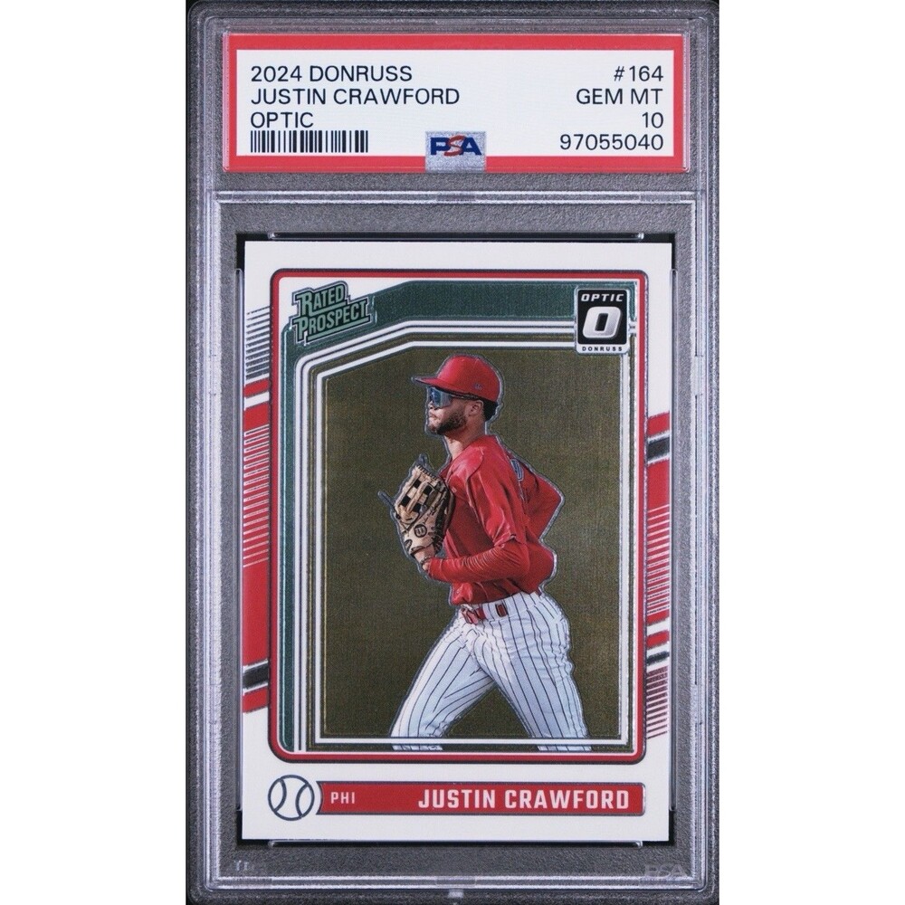 2024 Justin Crawford Donruss Optic Rated Prospect #164 GEM MT 10 POP 1